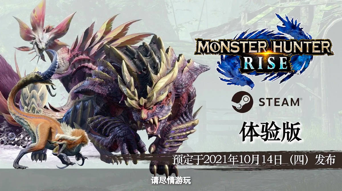 《怪物猎人：崛起》将于22年1月登录Steam，支持4K/60帧