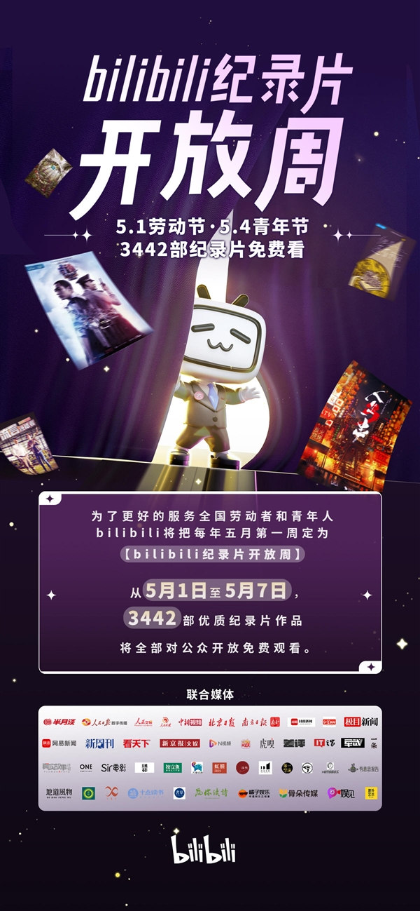 B站五一纪录片开放周：3442部纪录片免费看