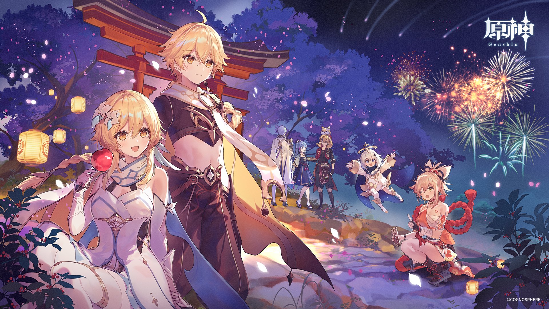 原神：日服官方推特230万粉丝 纪念插画