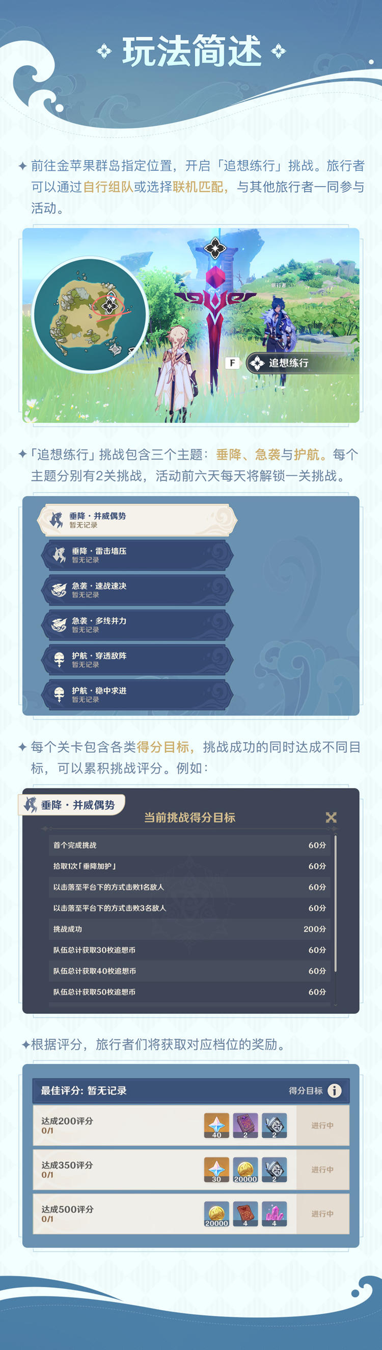 原神2.8：海岛多人活动「追想练行」玩法说明