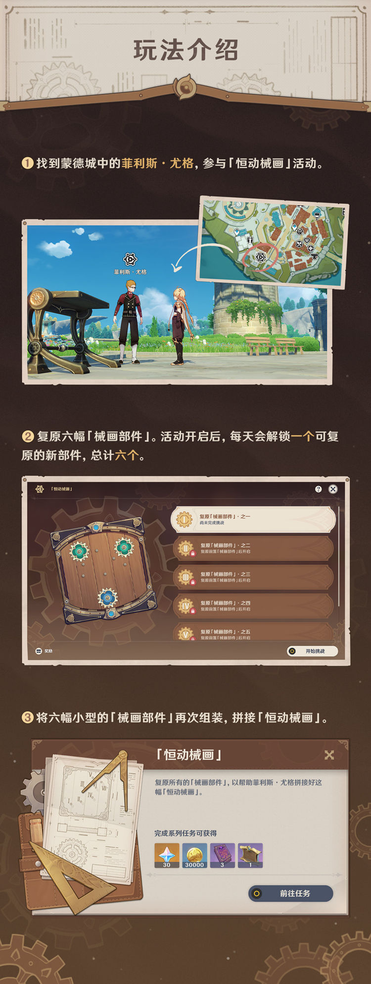 原神2.8：拼图活动「恒动械画」玩法说明