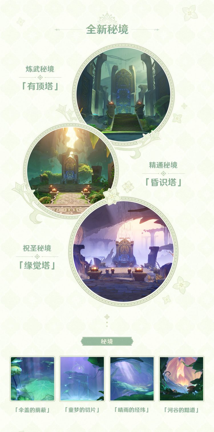 原神3.0版本「千朵玫瑰带来的黎明」【须弥】更新预告