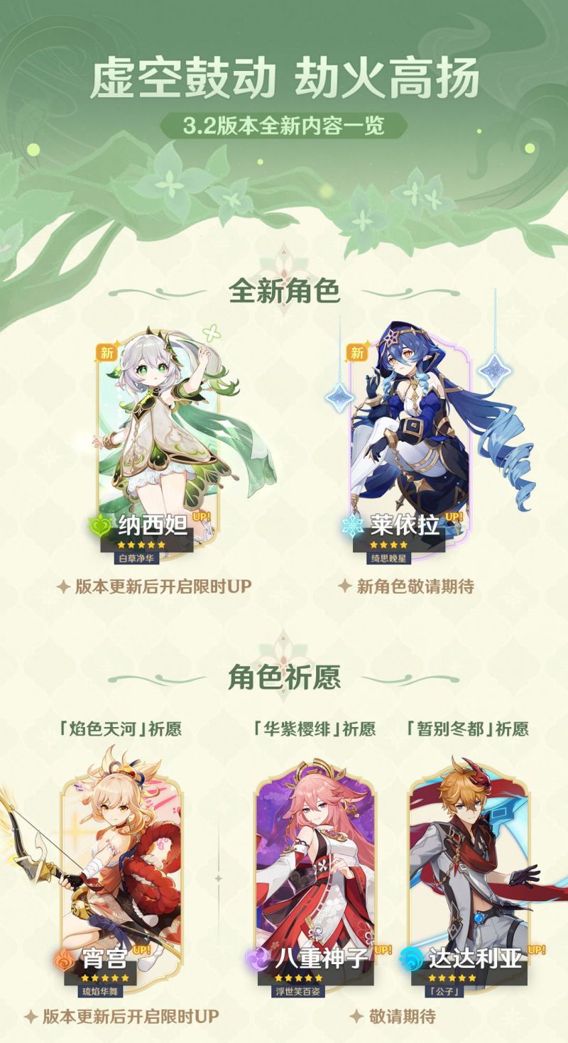 原神3.2「虚空鼓动，劫火高扬」更新维护预告，11月2日正式上线