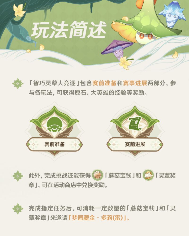 原神3.2：“宝可梦”活动「智巧灵蕈大竞逐」玩法一览