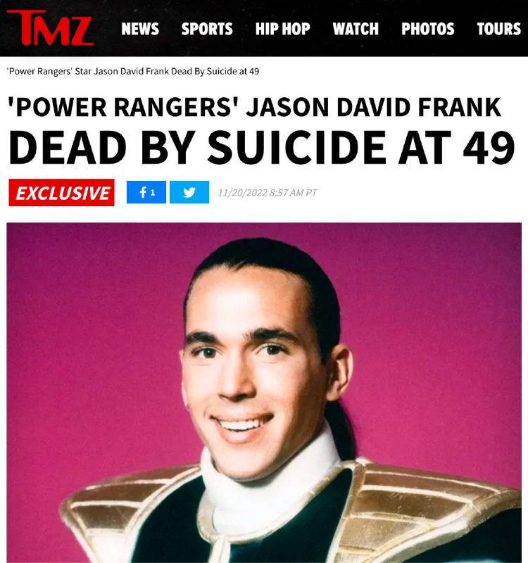 美版《恐龙战队》饰演“汤米”的杰森·大卫·弗兰克去世，年仅49岁