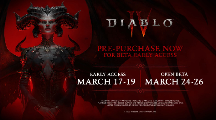 《暗黑破坏神4》将于3月17日开启BETA测试