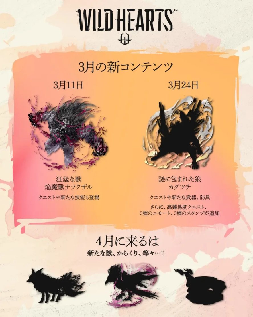 《狂野之心》3-4月更新预告公开，3月11日更新新怪物
