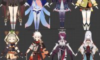 原神内鬼：1.2版本#新人物渲染建模——胡桃、云堇、罗莎利亚、瑶瑶等