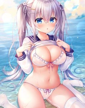 每日好图：萌系巨乳萝莉#福利插画【画师：三つ葉ちょこ】