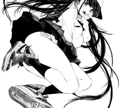 每日好图：P站#黑白手绘风#女子高中生#JK#插画欣赏【画师：ガガイモ】
