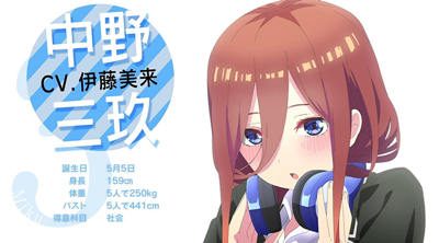 1月新番:《五等分的新娘∬》第二季PV “三玖ver” 公布