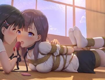 每日好图：二次元白丝捆绑紧缚拘束插画【画师ひみつ】