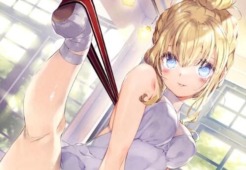 画集：拉伸女孩~有益健康？的插画【電撃萌王 2021年6月号付録】