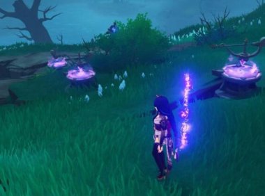 原神攻略：稻妻 鹤观岛—菅名山左上【3个雷探针】 解密顺序