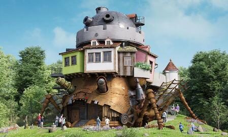 日本爱知县【吉卜力公园】新实景图公布：哈尔的移动城堡